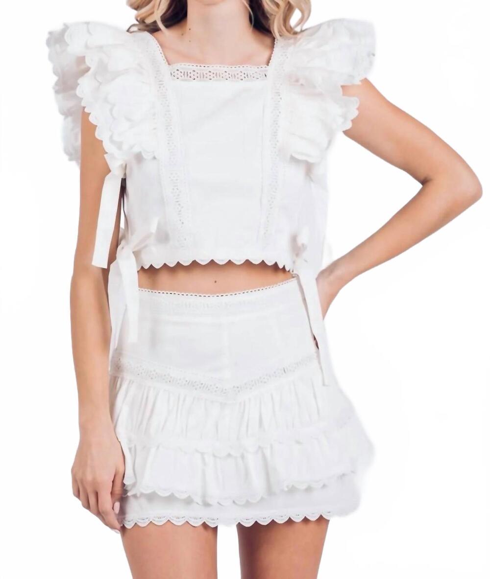 NEW THE VINTAGE SHOP larissa lace blouse in ivory